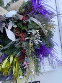 Luxury Feather Christmas Door Wreath