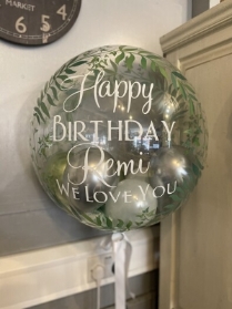 Personalised Green Ivy Bubble Balloon