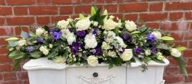Coffin Tribute  Purple and White