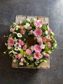 Pink and White Wreath