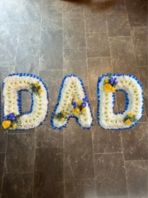 Yellow & Blue luxury corsage sprays create your own word