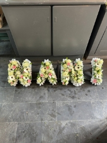 White and Pink Mixed Flower Letters