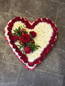 Red Rose edged  Based Heart