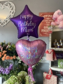 2 Hearts and Stars Balloon Bouquet   ADD YOUR OWN MESSAGE