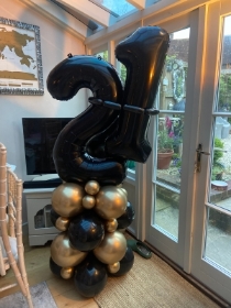 Black & Gold Balloon Column