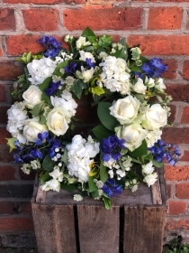 Blue & White Wreath