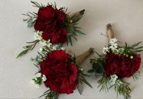 Burgundy Carnation Buttonhole