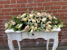 Coffin Tribute   Peach and White