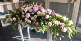 Coffin Tribute Pink and White