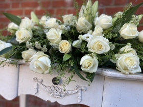 Coffin Tribute White Rose and Lily