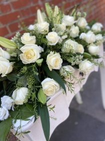 Coffin Tribute White Rose and Lily