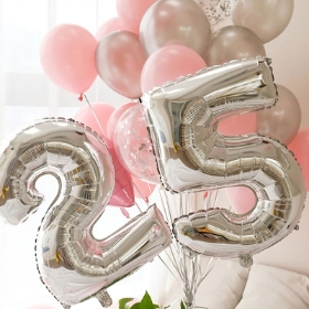 Giant Foil Number Balloon Silver