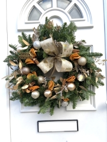 Golden Oranges Christmas Door Wreath