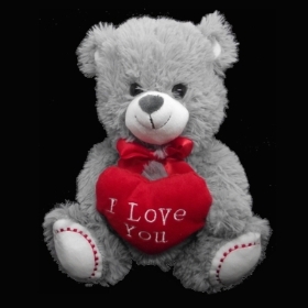 Grey I Love You Bear