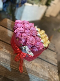 Lilac Rose Heart Hat Box