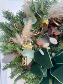 Luxury Green Velvet Christmas Door Wreath