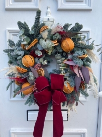 Luxury Red Velvet  Christmas Door Wreath