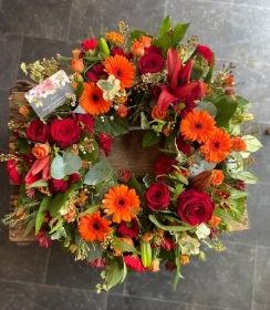 Orange and Red Wreath