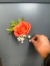 Orange Rose Buttonhole