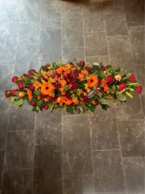 Oranges Red Casket Spray