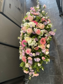 Pale pink, Lilacs and White Casket Spray