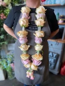 Peach and Pink Rose Garland