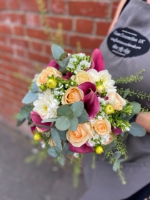 Peaches and Calla Lily Bridal Bouquet