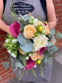 Peaches and Calla Lily Bridal Bouquet