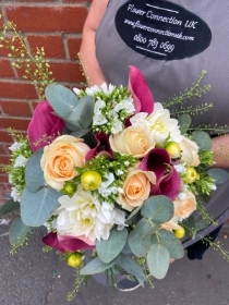 Peaches and Calla Lily Bridal Bouquet