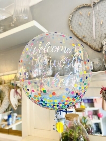 Personalised Multi Coloured Printed Dots Bubble Balloon