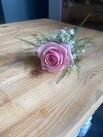 Pink Rose Buttonhole