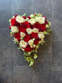 Red and White Rose Heart Tribute