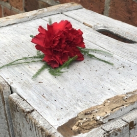 Red Carnation Buttonhole2