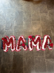 Red Chrysanthemum  Overlay Letters