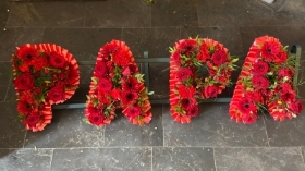 Red Mixed Flower Letters