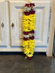Red Rose and Yellow Garland