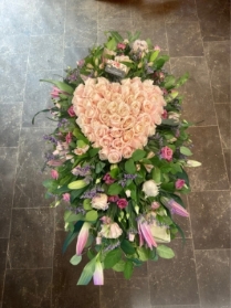 Sweet Love Heart Casket Spray