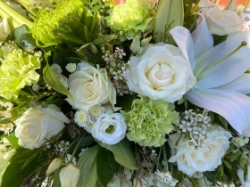 White & Green Casket Spray