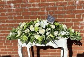 White & Green Casket Spray