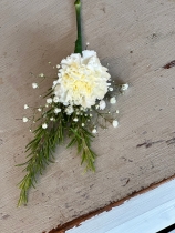White Carnation buttonhole
