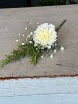 White Carnation buttonhole