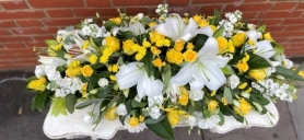 Yellow & White Casket Spray