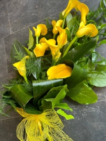 Yellow Calla Lily Tied Sheaf